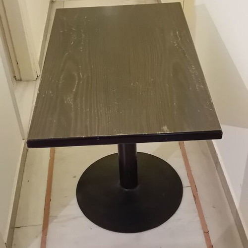 Dining tables set of 9 with metal base and solid wood
