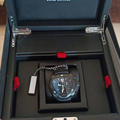 Tonino Lamborghini men's watch new, black PVD, quartz chronograph