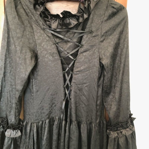 Victorian satin gothic dress like new, black, size L