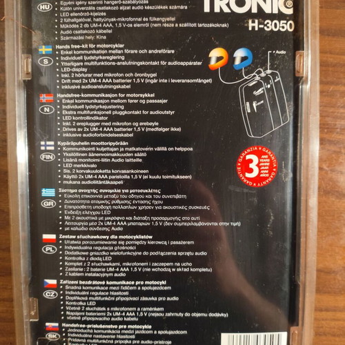 Tronic H-3050 motorcycle intercom set handsfree new
