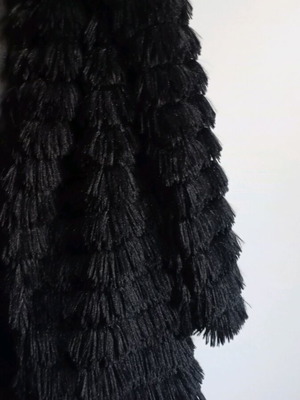 Fur jacket like new, black, eco-friendly
