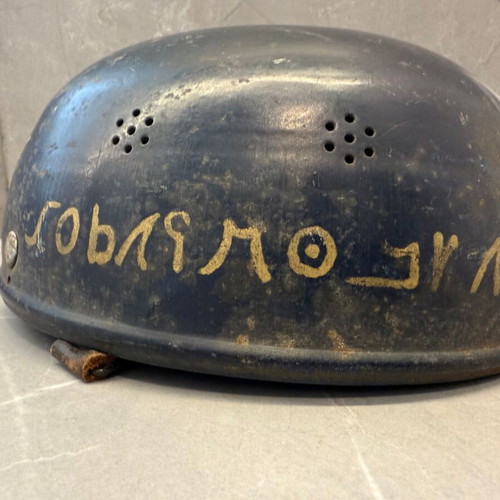 German Polizei Motorcycle Helmet WWII used with Eagle Decal