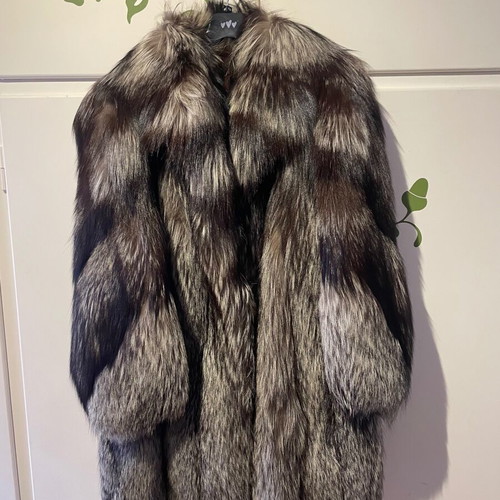 Fur coat like new, gray
