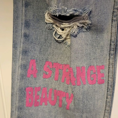 Tally Weijl women's jeans no.36 like new with blue and pink prints