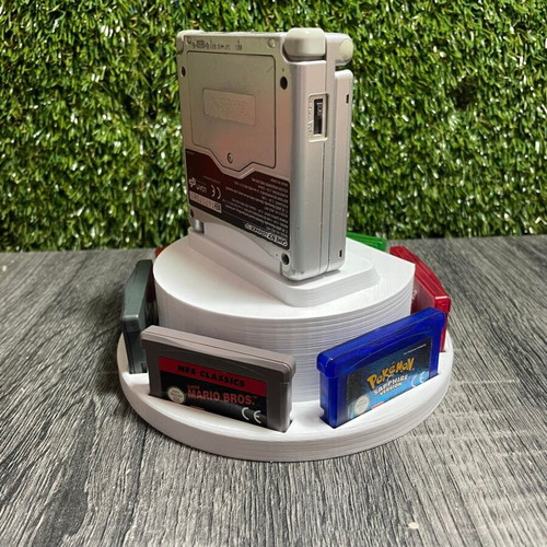 Circular Stand for Gameboy Advance SP and 8 Cartridges 3D Print