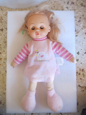 Jumbo doll used with moving eyes and plush body