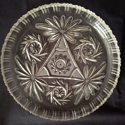 Bohemia Crystal Round Serving Platter 30 cm like new