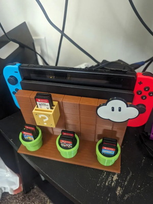 Βάση Nintendo Switch Dock εμπνευσμένη από Super Mario, καινούργια, με θήκες για κάρτες παιχνιδιών