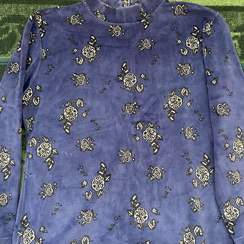 Velvet sweater, blue, size S