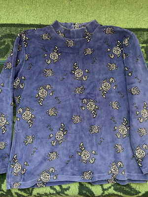 Velvet sweater, blue, size S
