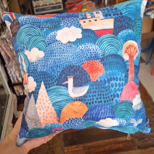 Handmade decorative pillow with sea theme, new