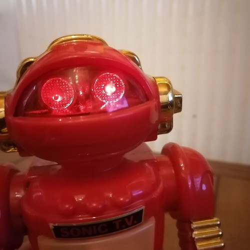 Sonic T.V. robot vintage toy from 1980s used
