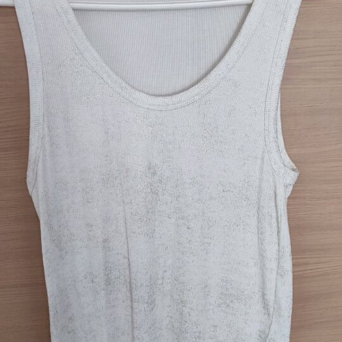 Zara top white gold medium new