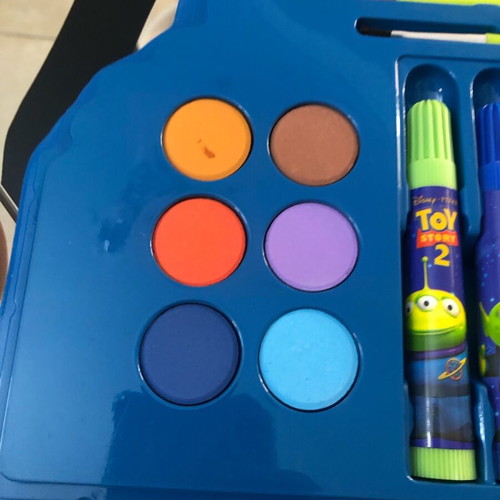Buzz Lightyear Coloring Set Toy Story 2 like new, big gift box set with watercolors and crayons
