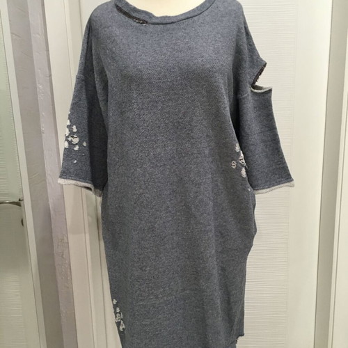 Brand Unique Dress S/M like new, gray and blue