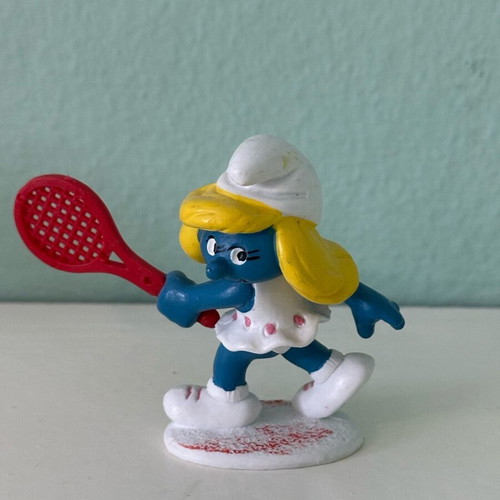 Schleich collectible Smurfette figures Tennis and Gymnast set like new
