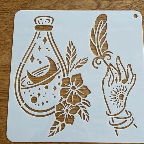 Mystical Boho stencil set of 4, reusable plastic