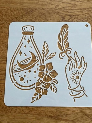 Mystical Boho stencil set of 4, reusable plastic