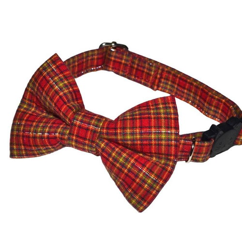 Cat collar new handmade with removable safety bow tie