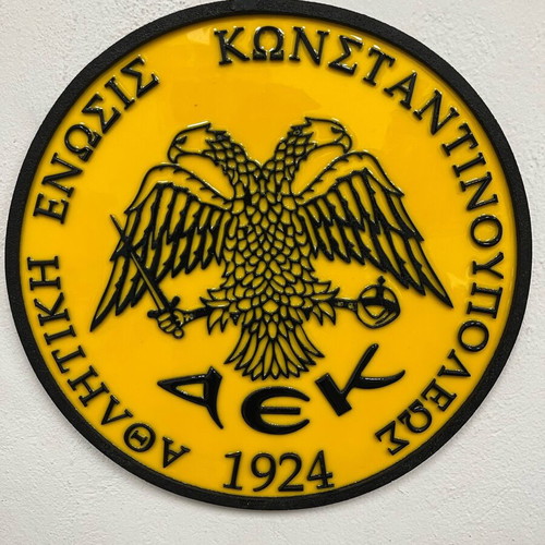 AEK wall decoration new, 42 cm diameter, resin handmade