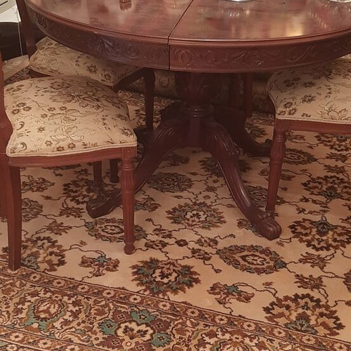 Solid wood living room set like new, Ludoviko style with sofa and tables