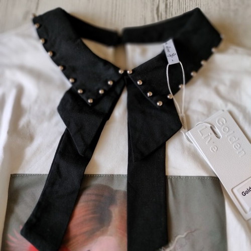 Bratan T-shirt new with collar and stones