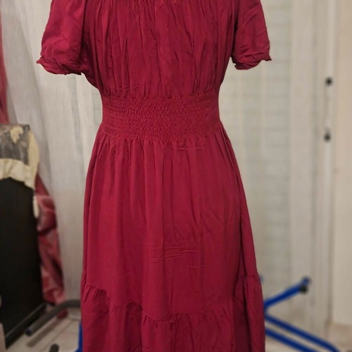 Off-shoulder ruby red dress, size M-L
