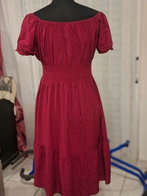 Off-shoulder ruby red dress, size M-L