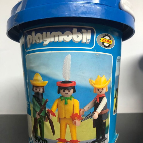Playmobil Lyra 2109 Cowboy & Indian & Bandit new and sealed in toy bucket