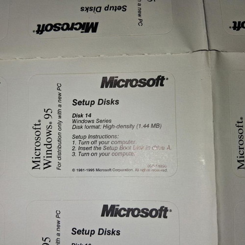 Microsoft stickers for 3.5'' floppy disks like new, set of 31