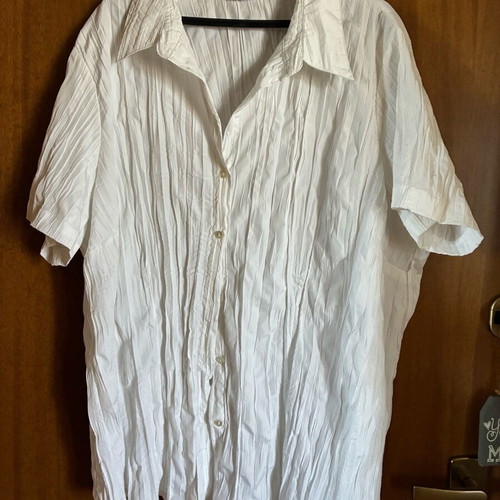 Women's White Shirt 5XL New, Cool Wrinkled Fabric