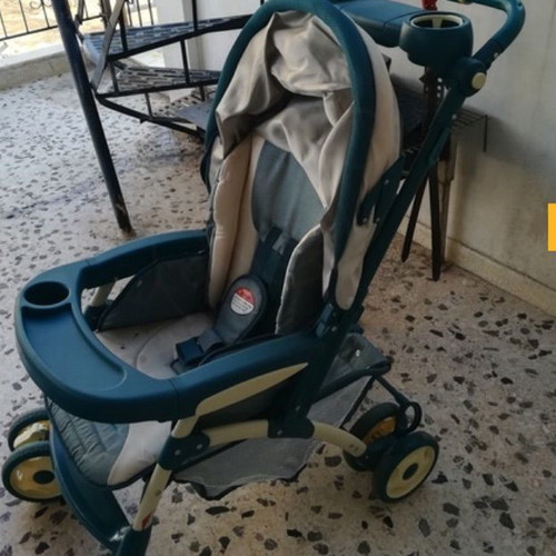 Kid car seat and stroller used, red and green