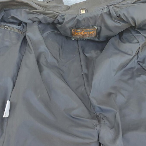 Underground women's black leather coat size M like new