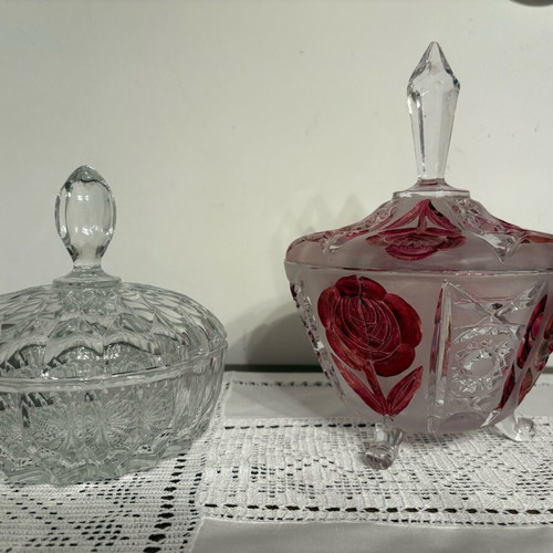 Crystal candy dishes like new, set of 2 pieces