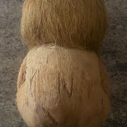 Handmade coconut monkey figurine used