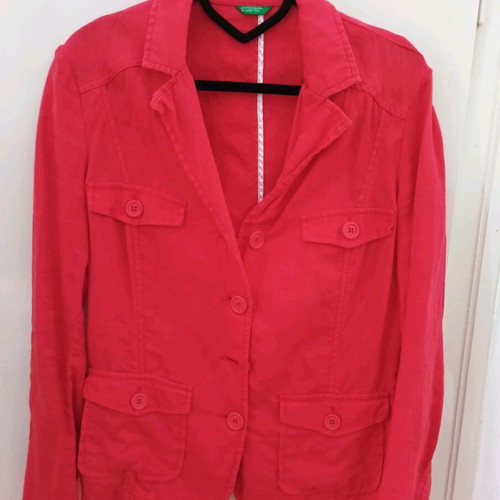 Benetton linen jacket like new, red, size XXL