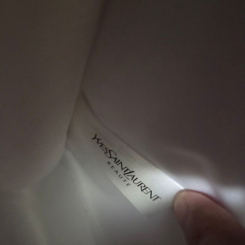 YSL Beaute bag used, white with gold details, faux leather