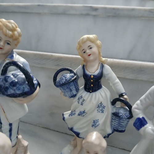 Porcelain decorative figurines set of 5, vintage