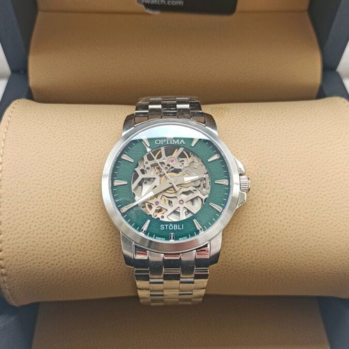 Optima Stobli Skeleton Swiss Automatic Watch new