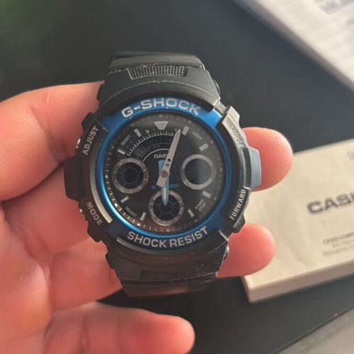 Casio G-SHOCK AW-591 watch like new, black and blue