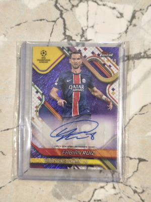 2024-25 Topps Finest UEFA Club Competitions Fabian Ruiz Purple Autograph Card 155/199