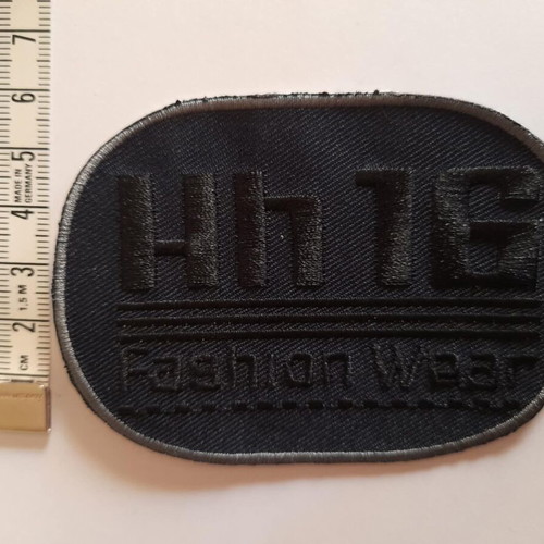 Large black iron-on patch motif new
