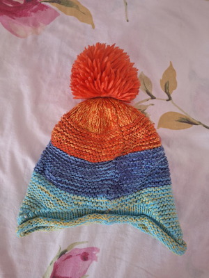 Children's winter hat with lining, colorful