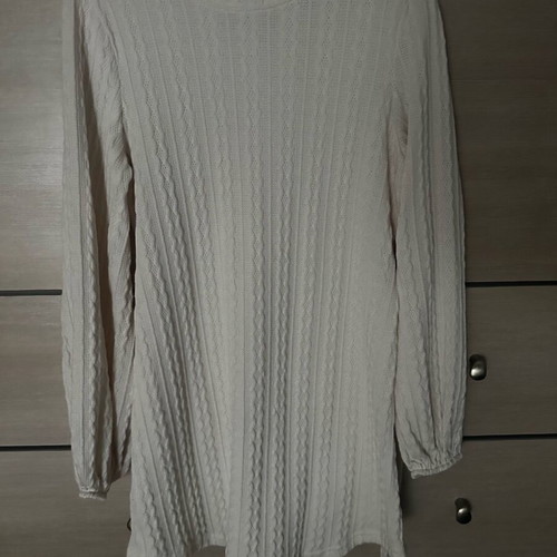 Shein blouse dress like new, white and beige with belt