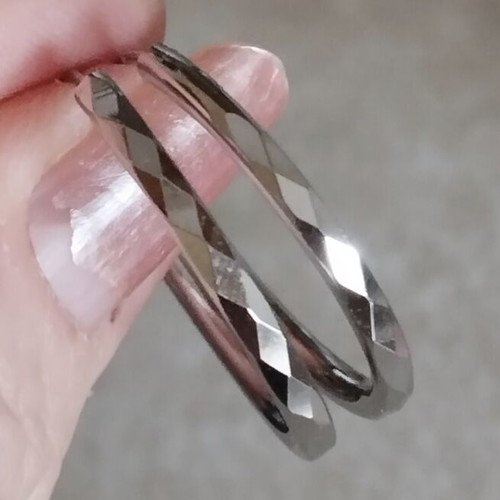 Elegance 925 silver showy hoop earrings, 3 cm diameter