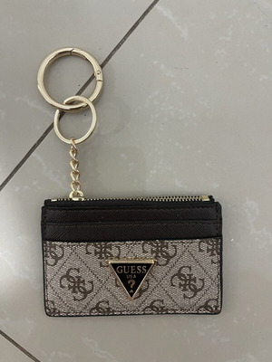Guess Card Wallet with Zipper Pocket, New, Brown