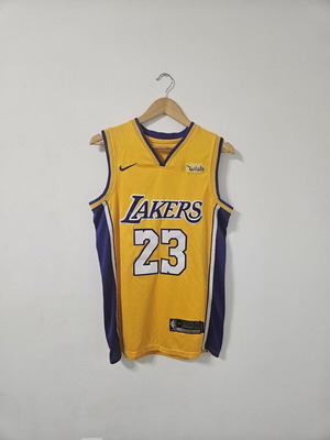 Nike Connect NBA Swingman LeBron James #23 Yellow LA Lakers Jersey Size 44 like new