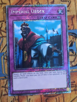 Imperial Order Platinum Secret Rare κάρτα Yu-Gi-Oh!
