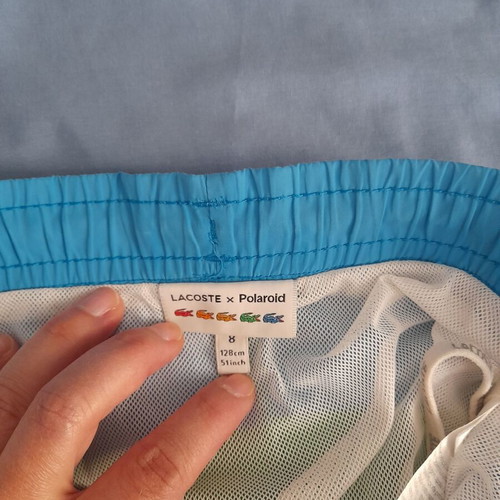 Lacoste swim shorts used, multicolor, size 128 cm
