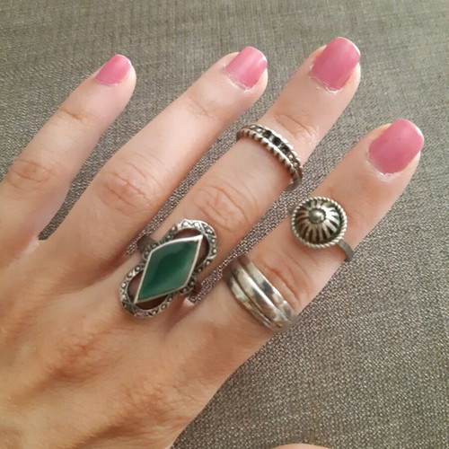 Silver ring set authentic and new